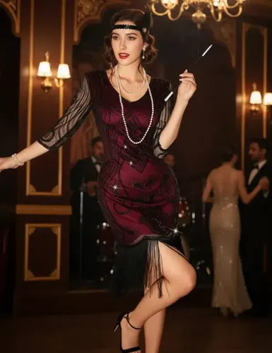 Vestido De Baile Retro Gatsby, Años 20 Charleston  Va 628