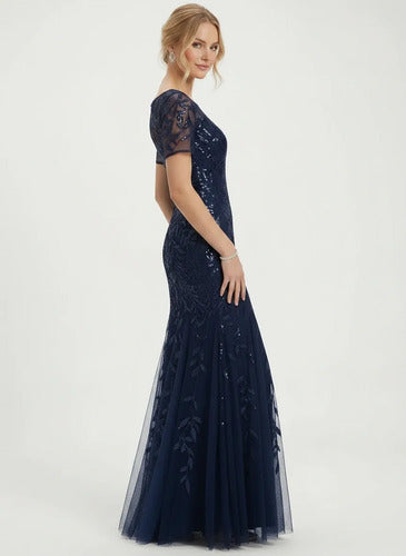 Vestido largo multicolor lentejuelas corte sirena