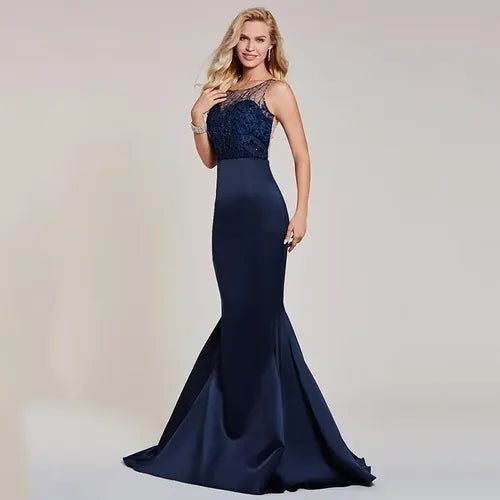 Vestidos Fiesta Azul Largo Sirena Ep 211 Azul 10