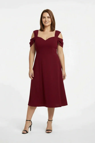 Vestido corto multicolor acampanado tirantes talla grande