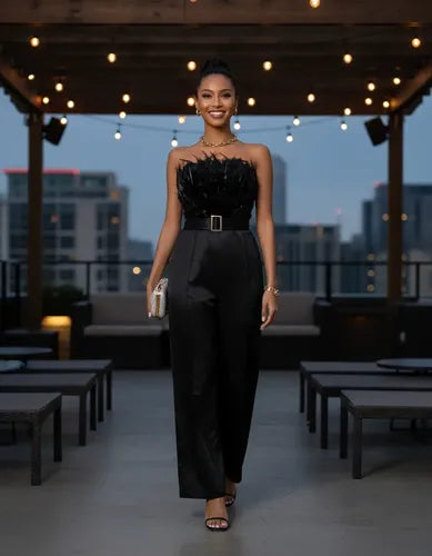 Entero Jumpsuit Mono Negro Fiesta  El 47