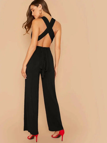 Entero Jumpsuit Mono Negro Fiesta Multi Manera Uso El 53