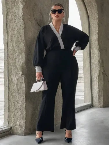 Entero Jumpsuit Enterito Mono Fiesta  Talla Grande Vg 216 Negro L