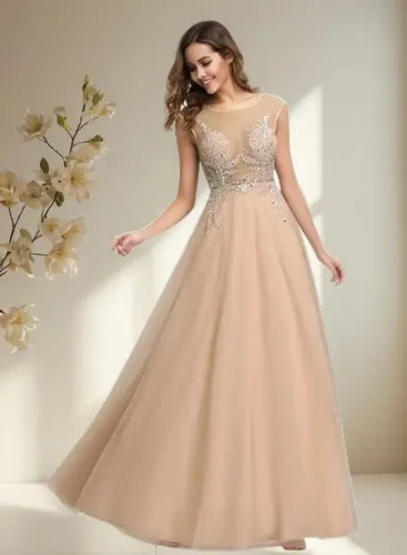 Vestido Fiesta Graduación Largo Transparencia Ep 177
