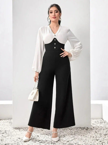 Entero Jumpsuit Mono Fiesta Pierna Ancha El 103 Negro S