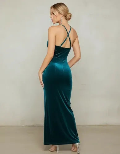 Vestido largo espalda descubierta corte sirena