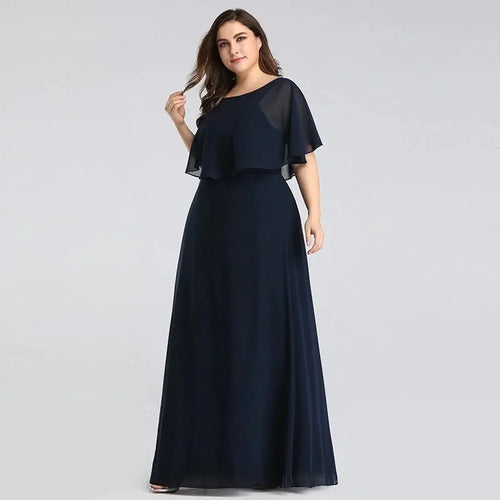 Vestido Fiesta Matrimonio Talla Grande Ep 128 Azul Oscuro 18