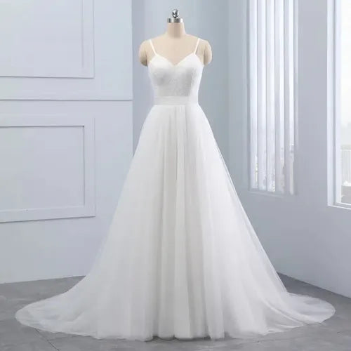 Vestido De Novia Playa Encaje Y Tul Ns 03