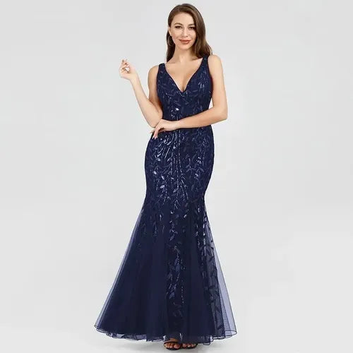 Vestido Fiesta Lentejuela Sirena Tul Ep 143c