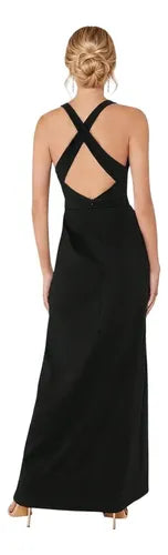 Vestido largo de gala escote V