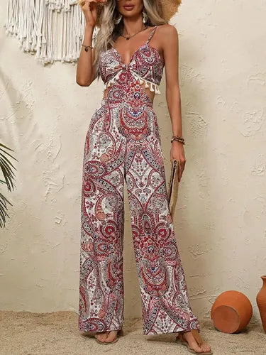 Entero Jumpsuit Estampado Mono Paisley Retro Bohemio El 173