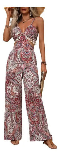 Entero Jumpsuit Estampado Mono Paisley Retro Bohemio El 173