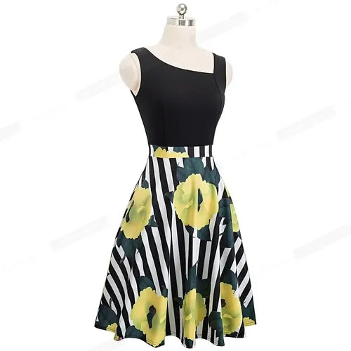 Vestido Estampado Floral Acampanado Va 460