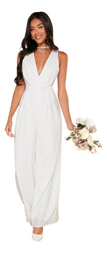 Entero Jumpsuit Enterito Novia Civil El 209