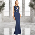 Vestido Fiesta Largo Delgado Ep 203 Azul 6