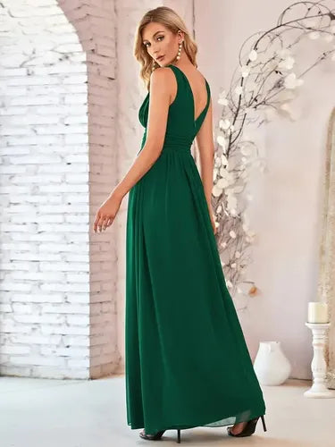 Vestido Fiesta Gasa Escote V Graduación Matrimonio Ep 07