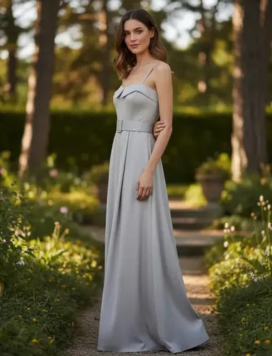 Vestido De Fiesta Largo Graduación Con Cinturón Td 30