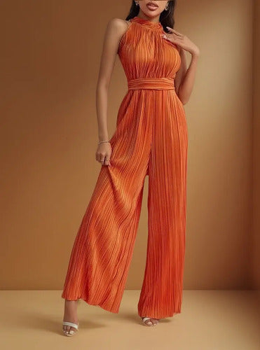Entero Jumpsuit Mono Fiesta Cuello Halter Plisado El 205