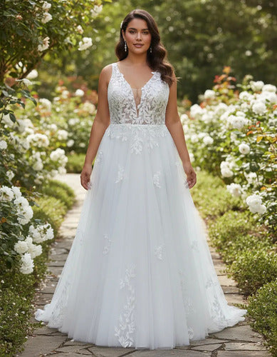 Vestido De Novia Nuevo Transparencia Delpilar Modelo Nm 03 Blanco 12