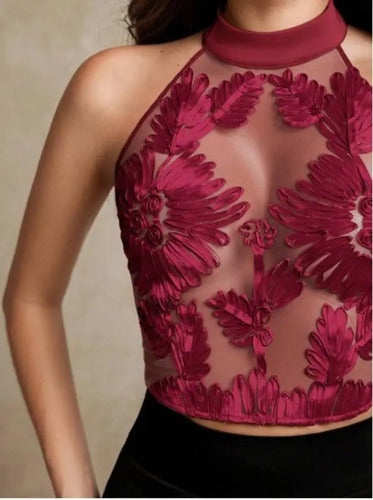 Top Blusa Mujer Fiesta Transparente Bb 59