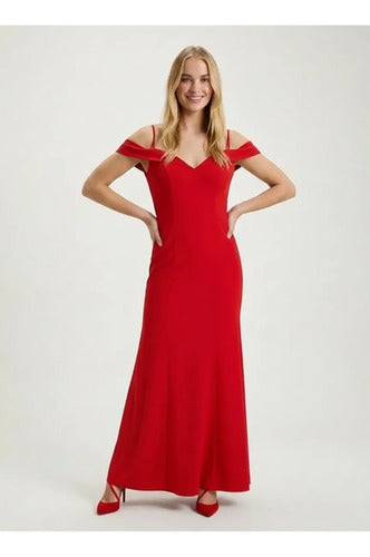 Vestido largo corte sirena para graduación