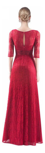 Vestido Fiesta Largo Mujer Adultos Encaje Manga 3/4 Ep 119