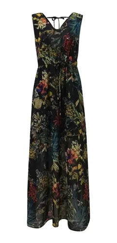 Vestido Largo Bohemio Playa Estampado Floral Verano