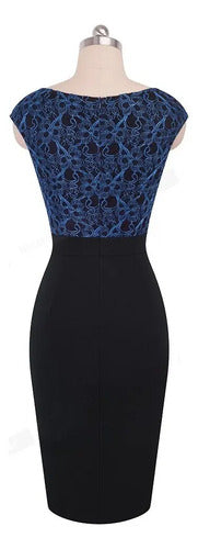 Vestido Oficina Cóctel Ajustado Va 317 Negro Xl
