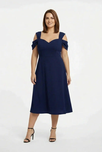 Vestido corto multicolor acampanado tirantes talla grande