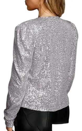 Bolero Blazer Tapado Fiesta Lentejuelas Abierto Bb 01