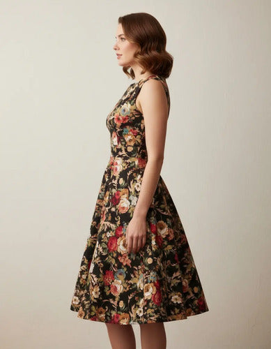 Vestido Vintage Pin Up, Swing Y Años 50, Rockabilly Va 181 Negro S