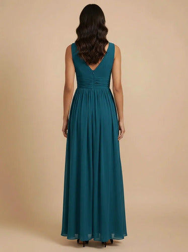 Vestido de gasa largo hombros descubiertos