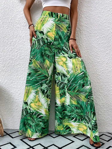 Pantalón Estampado Mujer Cintura Alta Pierna Ancha Pt 10