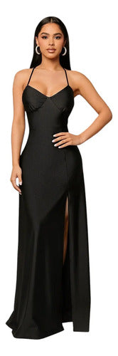Vestido Dama De Honor Espalda Descubierta Fiesta Va 624