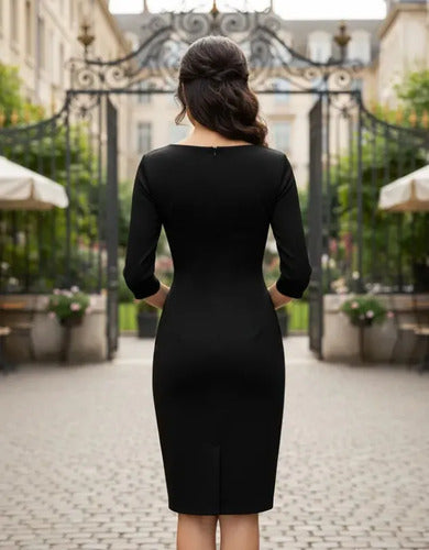 Vestido Formal Oficina Coctel Negro  Va 349