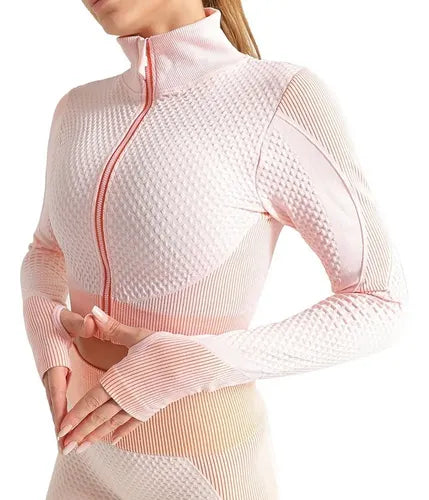 Conjunto 3 Piezas Traje De Yoga Sin Costura Ropa Deportiva