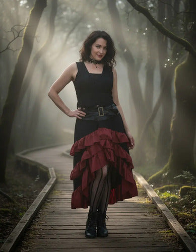 Falda Gotica Mujer Victoriana De Cosplay  Fb 09 Negro M