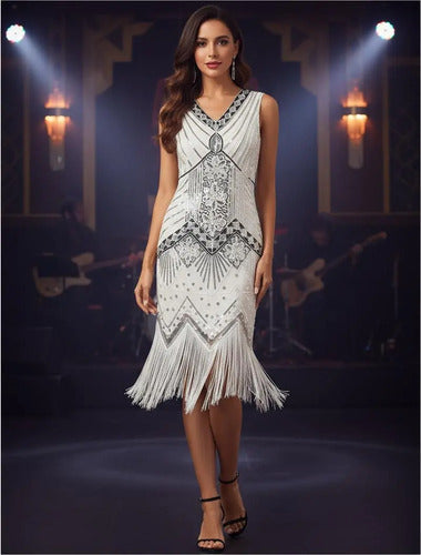 Vestido De Baile Retro Gatsby, Años 20 Charleston  Va 633