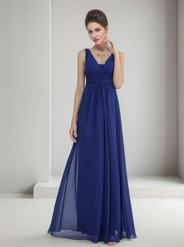 Vestido Fiesta Largo Gasa Varios Colores Ep 46