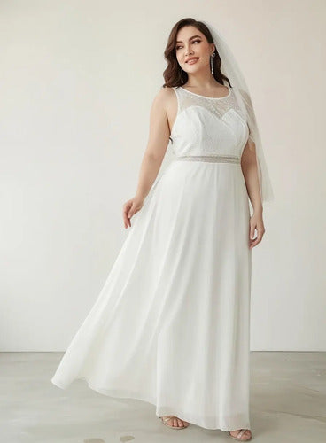 Vestido Novia Largo Blanco Corset Talla Grande Ns 11