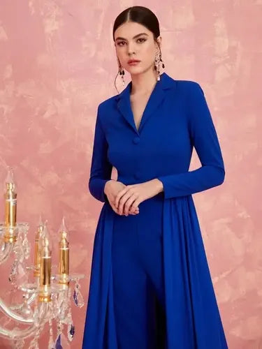 Entero Jumpsuit Mono Cuello Con Solapa Faldón El 201
