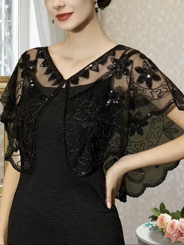 Bolero Fiesta Chal  Lentejuelas Capa De Fiesta Accesorio P16