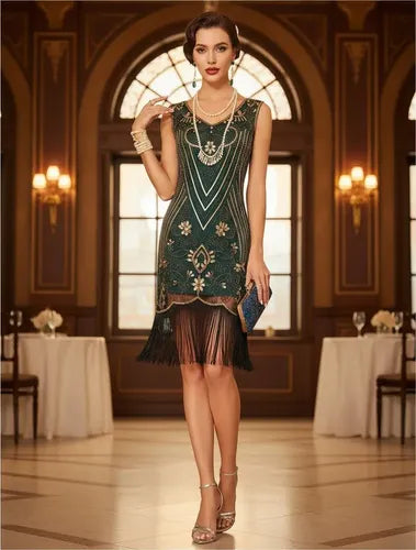 Vestido De Baile Retro Gatsby, Años 20 Charleston  Va 626