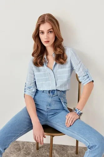 Blusa Mujer Con Mangas Td 35 Celeste 40