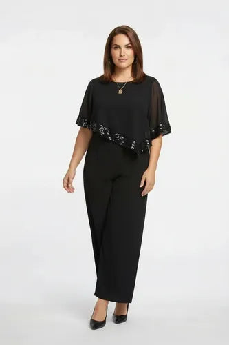Mono talla grande azul y negro manga murciélago