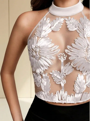 Top Blusa Mujer Fiesta Transparente Bb 59