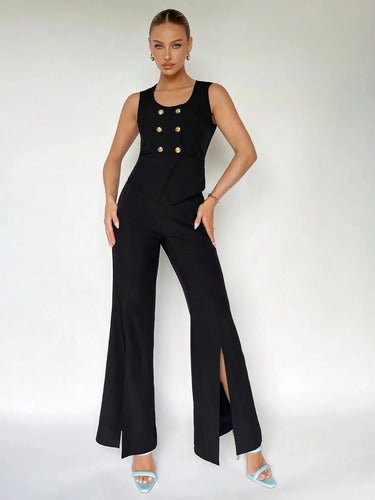 Entero Jumpsuit Mono Negro Fiesta  El 148