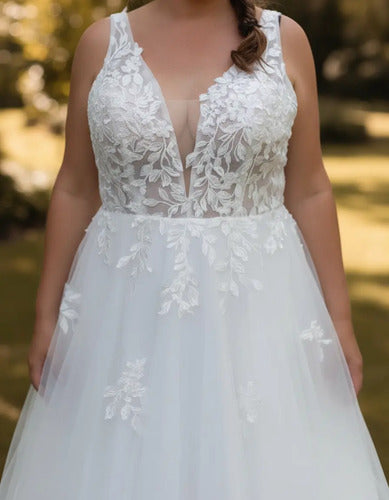 Vestido De Novia Nuevo Transparencia Delpilar Modelo Nm 03 Blanco 12