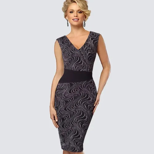 Vestido De Fiesta Cóctel Con Brillos Va 359 Negro S