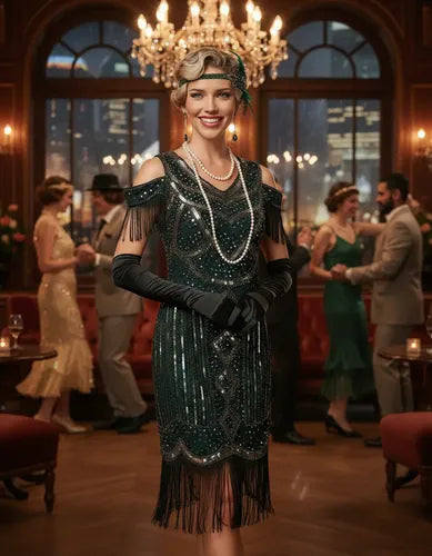 Vestido De Baile Retro Gatsby, Años 20 Charleston  Va 627